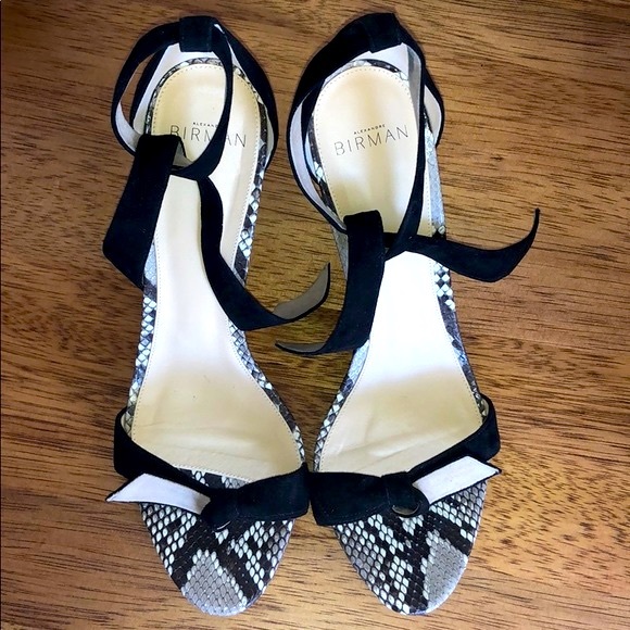 Alexandre Birman Clarita Python/Black Suede Heels - Picture 3 of 7